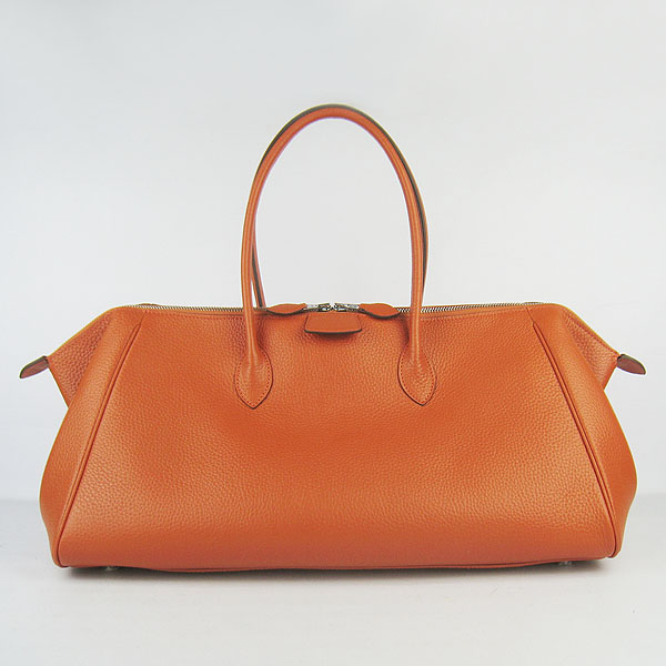 Hermes Pairs Bombay H2809 Orange High Quality Cowskin Bags 43CM